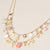 Sandy Layered Charm Necklace (Pink)