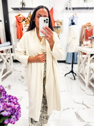 Sunday Stroll Open Collar Cardigan Ivory