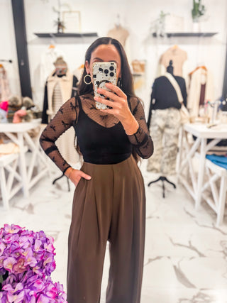 Solstice Pleated Trousers (Chocolate)
