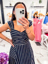 Saratoga Soiree A Line Dress (Navy)