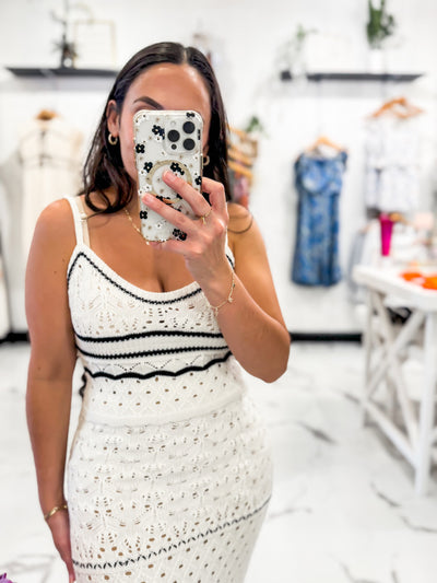 A Good Time Crochet Slit Dress (Ivory)