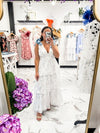 Sweetie Bow Tie Maxi Dress (White/Blue)