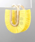 Patty Oval Hoop Earrings (Yellow)