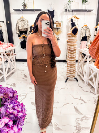 Weekend in Tulum Crochet Top (Pecan)