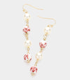 Addison Beaded Drop Earrings (Red)