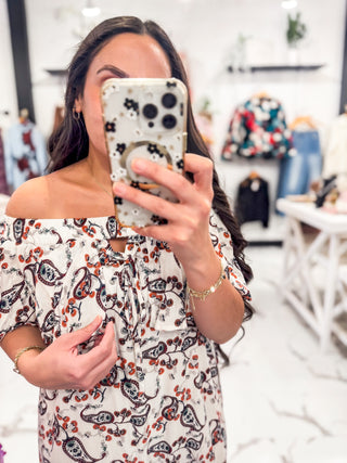 Off The Shoulder Printed Vacation Dress