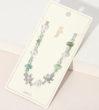 Darya Beaded Anklet (Silver)