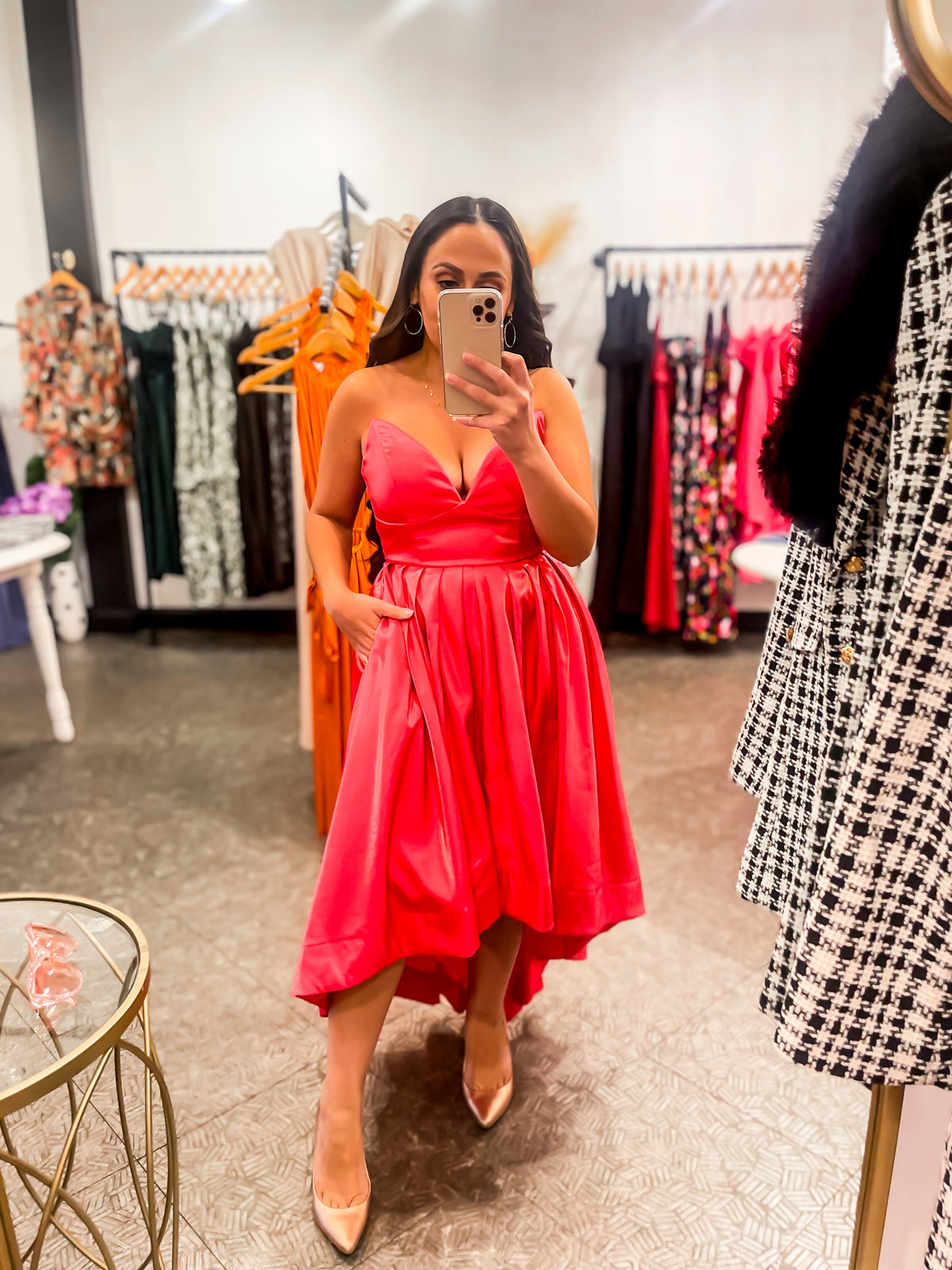 Neon Pink Flared Dress