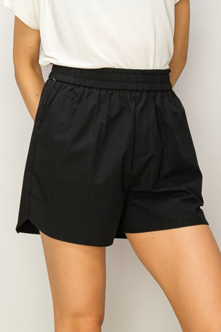 Easy Does It Poplin Shorts (Black)