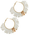 Angelica Tassel Earrings (White/Gold)