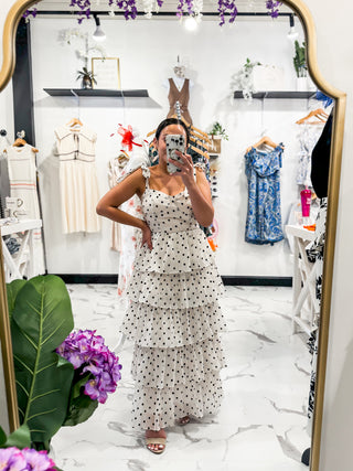 Going To The Track Ruffle Dress (Off White)