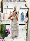 Going To The Track Ruffle Dress (Off White)