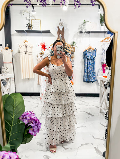 Going To The Track Ruffle Dress (Off White)