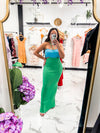 Coastal Babe Bandeau Dress (Green/Blue)