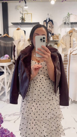 Promise Me Polka Dot Midi Dress (Off White)