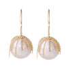 Penelope Fringe Pearl Earrings (White)