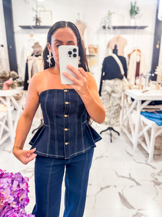 Dreaming Of You Denim Top Indigo