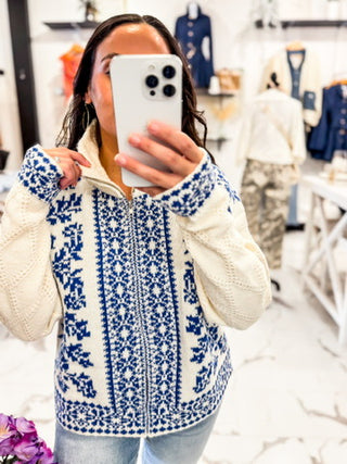 Staying In Tonight Knit Sweater Blue