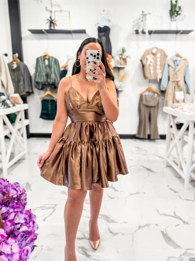 Good Luck Metallic Dress (Bronze)