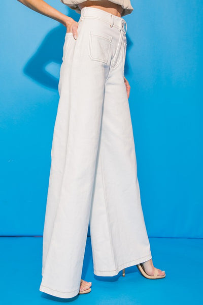 Loving Me Always Wide Leg Pants (White)