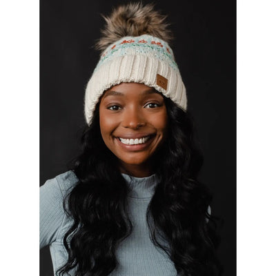 Freezing Season Pom Beanie (Ivory)