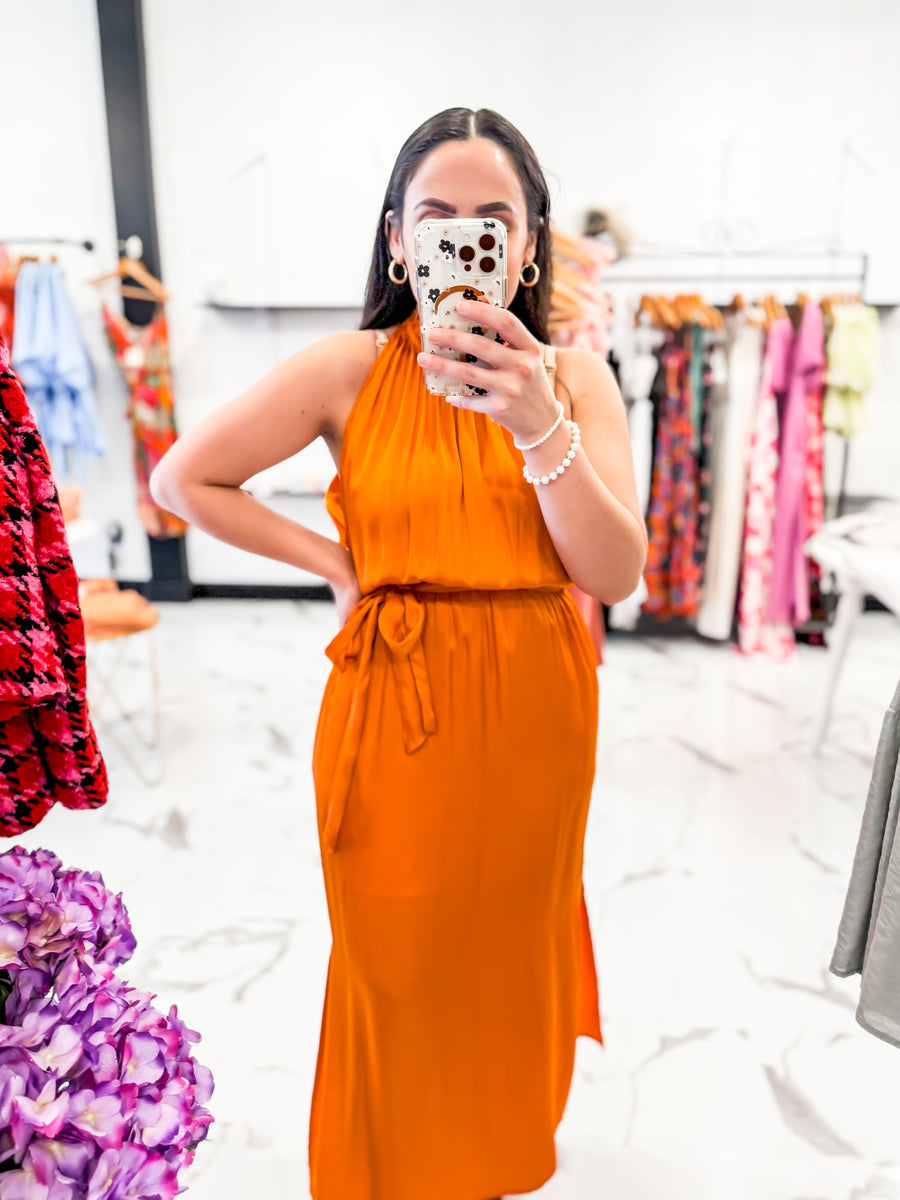 Bella V Boutique Lucy Paris Tenley Dress in Orange 