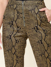Bella V Boutique Zipper Detail Snake Print Pants