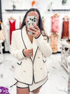 5th Avenue Bella Contrast Blazer (Cream/Black)