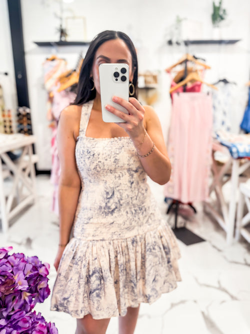 Saratoga Sweetheart Mini Dress Blue