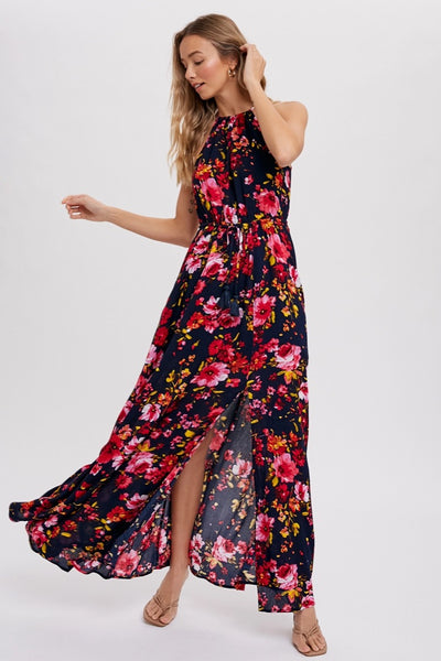 Scarlett Halter Maxi Dress (Navy)