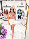 White Sands Scalloped Shorts (White)