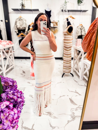 Fringe With Benefits Dress (Ivory)