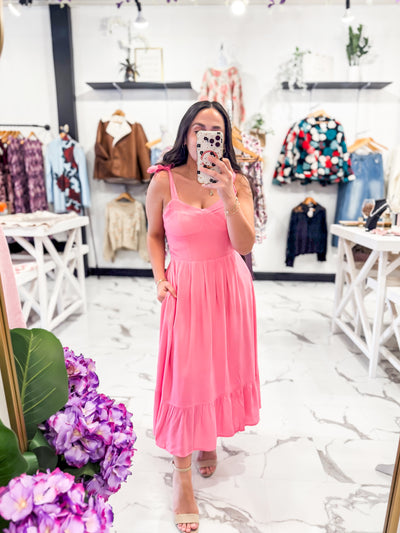 Finding My Paradise Ruffle Dress (Pink)