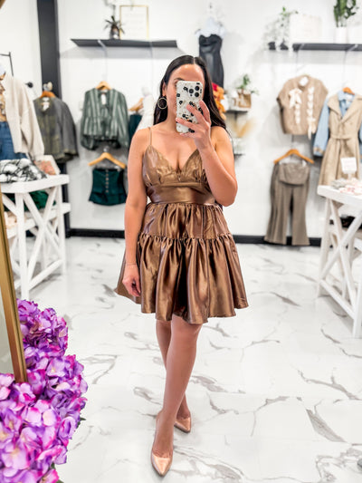 Good Luck Metallic Dress (Bronze)