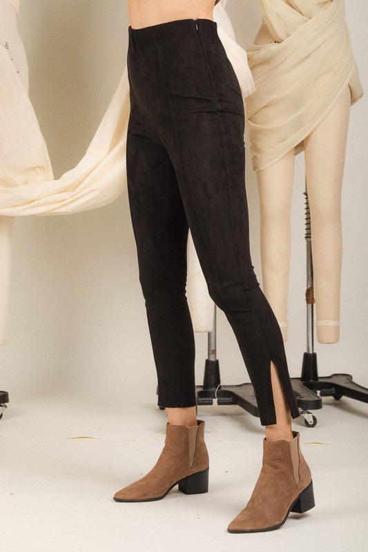 Everyday Essential Suede Pants (Black)