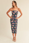 The Saratogian Floral Dress (Navy)