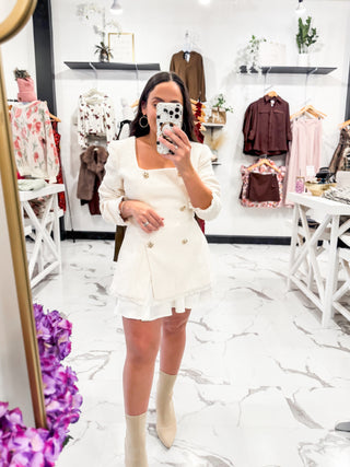 She’s A Classic Tweed Skirt Set (Ivory)