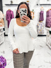 Bella V Boutique Ribbed Flare Long Sleeve Sweater Top