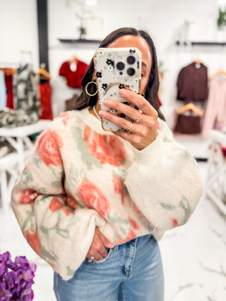 All I Wanted Floral Sweater (Ivory)