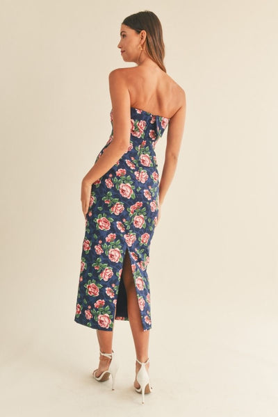The Saratogian Floral Dress (Navy)