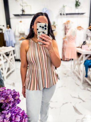 Never Better Stripe Knit Top in Multi