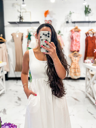 Coconut Dreams Linen Dress (Off White)