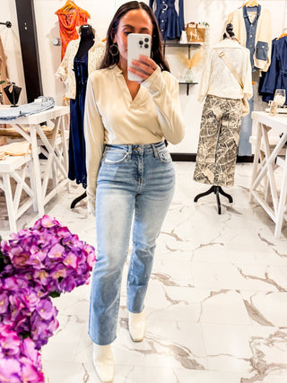 Clean Style Cropped Flare Jeans