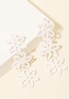 Nora Raffia Flower Earrings (Ivory)