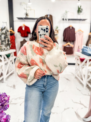All I Wanted Floral Sweater (Ivory)