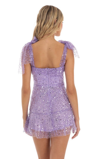 Evermore Sequin Mini Dress (Purple)