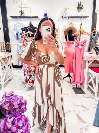 Salt & Sand Two Piece Skirt Set (Nude/Cream)