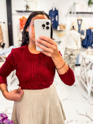 Ruching Long Sleeve Tee