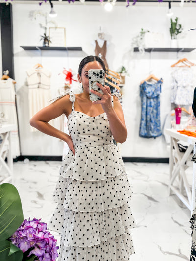 Going To The Track Ruffle Dress (Off White)