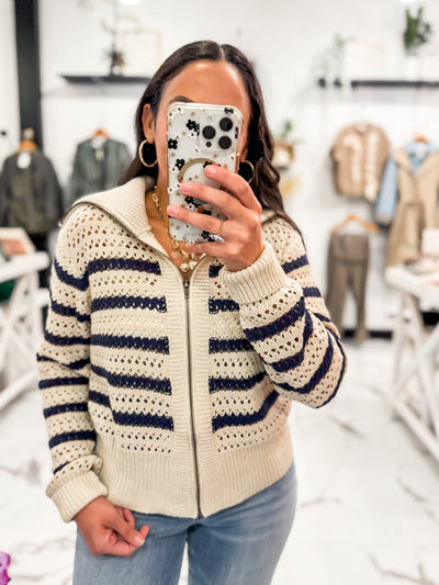 Bella V Boutique How to Style a Stripe Print Sweater for Winter